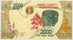 Numismática, Madagascar. 2000 Ariary.