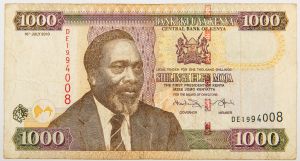 Numismática, Kenya. 1000 Shilingi.