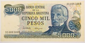 Numismática, Argentina. 5000 Pesos.