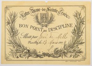 Numismática, França. Ponto de Disciplina 1909 - Notre Dame de Sainte Croix.