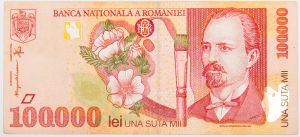 Numismática, Romênia - 100.000 Lei
