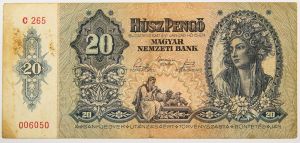 Numismática, Hungria - 20 Pengo - Exótica peça 1941