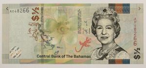 Numismática, Bahamas - 50 Cents Flor de Estampa