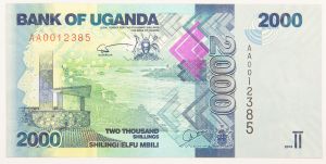 Numismática, Uganda - 2000 Shilingi - Flor