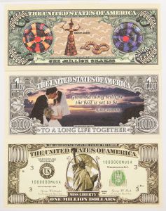 Numismática, USA - 3 cédulas Fantasia (Antigas)