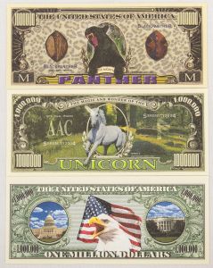 Numismática, USA - 3 cédulas Fantasia (Antigas)