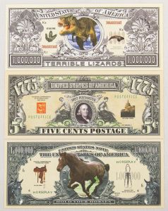 Numismática, USA - 3 cédulas Fantasia (Antigas)