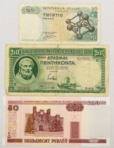 Numismática - 3 peças agrupadas aleatoriamente