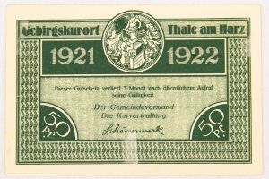 Numismática, Alemanha - 50 Pf Notgeld (Conhecido como Cartão Postal)