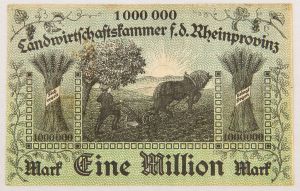 Numismática, Alemanha -Período inflacionário 1.000.000 Marcos (Linda)