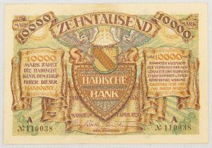 Numismática, Alemanha - 10.000 Marcos 1923 (Linda)