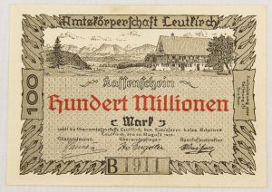 Numismática, Alemanha - 100 Marcos 1923