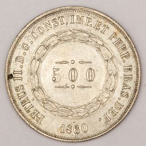 Numismática, Brasil. 3º Sistema Prata 500 Reis 1860