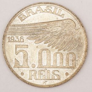 Numismática, Brasil. 500 Reis 1936 Impecável Prata