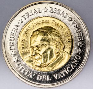 Numismática, Vaticano. 2003 Specimen. Prueba encapsulada João Paulo II. 35mm 2.