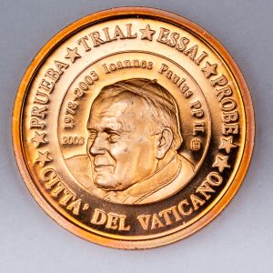 Numismática, Vaticano. 2003 Specimen. Prueba encapsulada João Paulo II. 24mm. 2