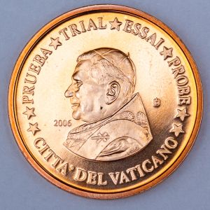 Numismática, Vaticano. 2006 Papa. 24mm 2. Specimen Prueba