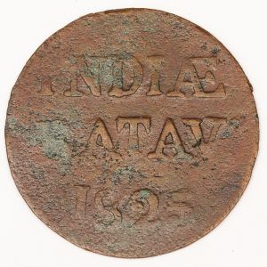 Numismática. Índia Holandesa 1/2 Stuiver 1825