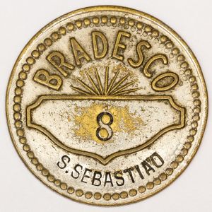 Numismática, Brasil. Ficha metálica 44mm Bradesco, São Sebastião. São Paulo