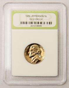 Numismática, USA. 5c 1959 Proof no slab