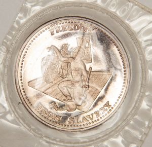 USA. Onça de Prata Liberdade para Escravidão. Johnson Matthey. Famosa indústria de prata fina. 999 lacrada