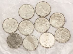 Numismática, Brasil. 10 peças sojinha. 1982 Flor de Cunho