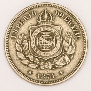 Numismática, Brasil. 100 Réis 1871.