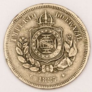 Numismática, Brasil. 100 Réis 1887.