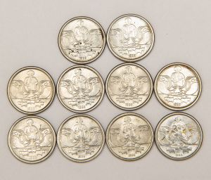 Numismática, Brasil. 10 Moedas 1 Centavo 1989.