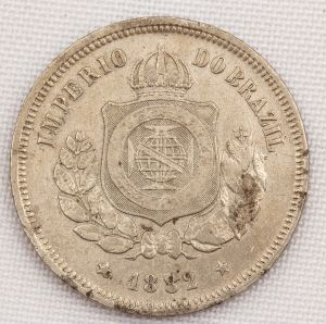 Numismática, Brasil. 100 Réis 1882 Data Emendada de 1872 Rara.