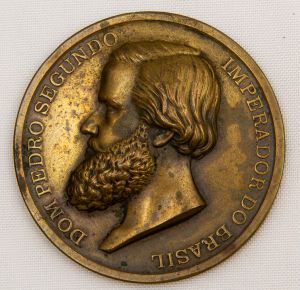 Medalha em Homenagem a D. Pedro II no Sesquicentenário do seu Nascimento 1825-1975. Cunhada pela casa da moeda.