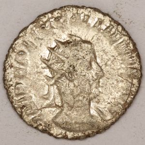 Numismática, Império Romano. Denário de Prata Galenus.  Classificação do antigo proprietário. Aconselhando análise apurada. 