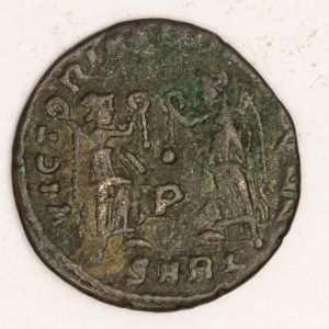 Numismática, Império Romano. Constan II. 337-361 d.C.  Classificação do antigo proprietário. Aconselhando análise apurada. 