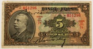Numismática, Brasil. Cédula de 5 Mil Réis R-203a 1930