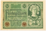 Numismática, Alemanha. Cédula de 50 Marcos 1920 P-68(2) FE