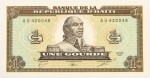 Numismática, Haiti. Cédula de 1 Gourde 1987 P-245a FE