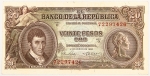 Numismática, Colômbia. Cédula de 20 Pesos Oro 1965 P-401c FE
