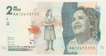 Numismática, Colômbia. Cédula de 2.000 Pesos 2015 P-458a FE
