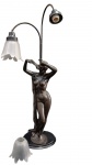 Belíssima escultura abajur representando nu feminino composta por 02 cúpulas em vidro trabalhado. Altura 88 cm   (Necessita conserto ) veja imagem extra.