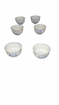 Conjunto de 6 copinhos para saquê em  porcelana decorada , Medindo 4 x 6 cm