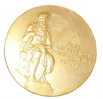 Medalha de bronze  comemorativa -  "XLVII Conferencia Interplanetária MCMLVIII". Diametro 5 cm.