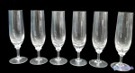 Seis Taças altas para champanhe em demi cristal ,altura 19 cm.