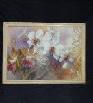 Paula Soares - Impressão gráfica representando orquídeas medindo 48 x 68 cm  e com moldura med: 54 x 74 cm