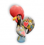 "Galo de Barcelos" - escultura portuguesa em cerâmica, pintada a mão, afamado símbolo da sorte . Altura 21 cm