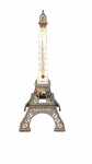 Escultura representando Torre Eiffel em ferro com termômetro , altura 31 cm