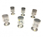 Seis (6) taças em cristal Hering  translúcido lapidado,  altura 12 cm diâmetro 6,5 cm
