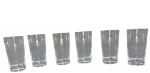 CRISTAL  D'Arques -  Seis  copos altos  em cristal translúcido, lavrado com flores e folhas , ao gosto ST. LOUIS, altura 16 cm