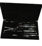 Antigo jogo de compassos no estojo, SHANGHAI - CHINA ,  conforme foto