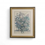 Gravura européia emoldurada de Robert Furber  representando mês de julho , medindo 48 x 60 cm ( com vidro )