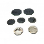 Cinco porta - copos e 2 porta - garrafas espelhados formato oitavado ,medindo 10 x 10 cm e 15 x 15 cm